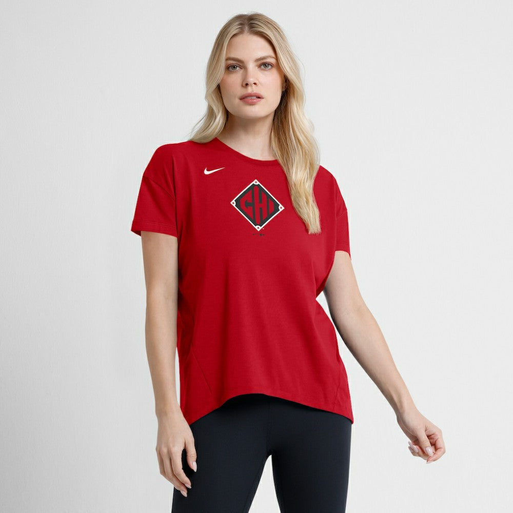 Chicago White Sox Nike Women's 2025 City Connect Flowy Fashion Tri-Blend Dri-FIT T-Shirt - Red T-shirts