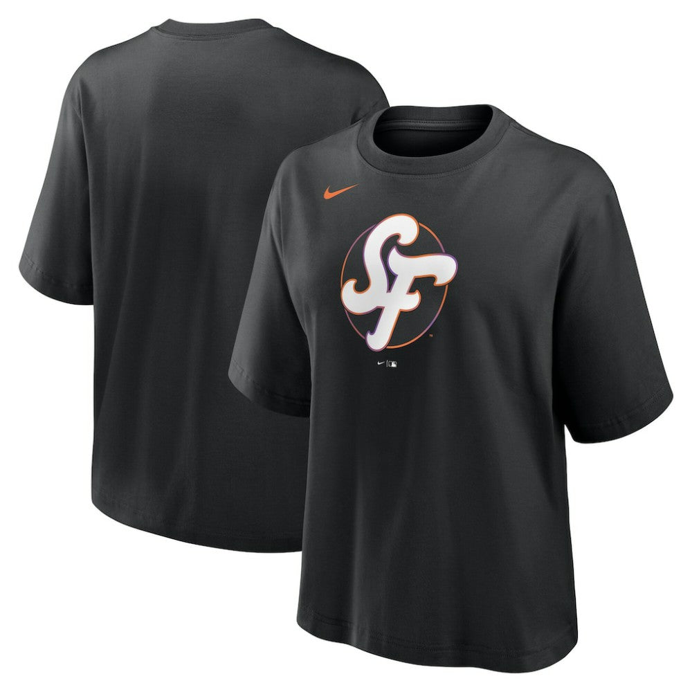 San Francisco Giants Nike Women's 2025 City Connect Logo Boxy T-Shirt - Black T-shirts