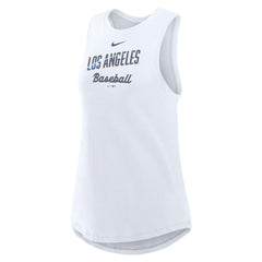 Los Angeles Dodgers Nike Women's City Connect Tricode High Neck Dri-FIT Tank Top - White Tanks