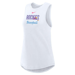 Colorado Rockies Nike Women's City Connect Tricode High Neck Dri-FIT Tank Top - White Tanks