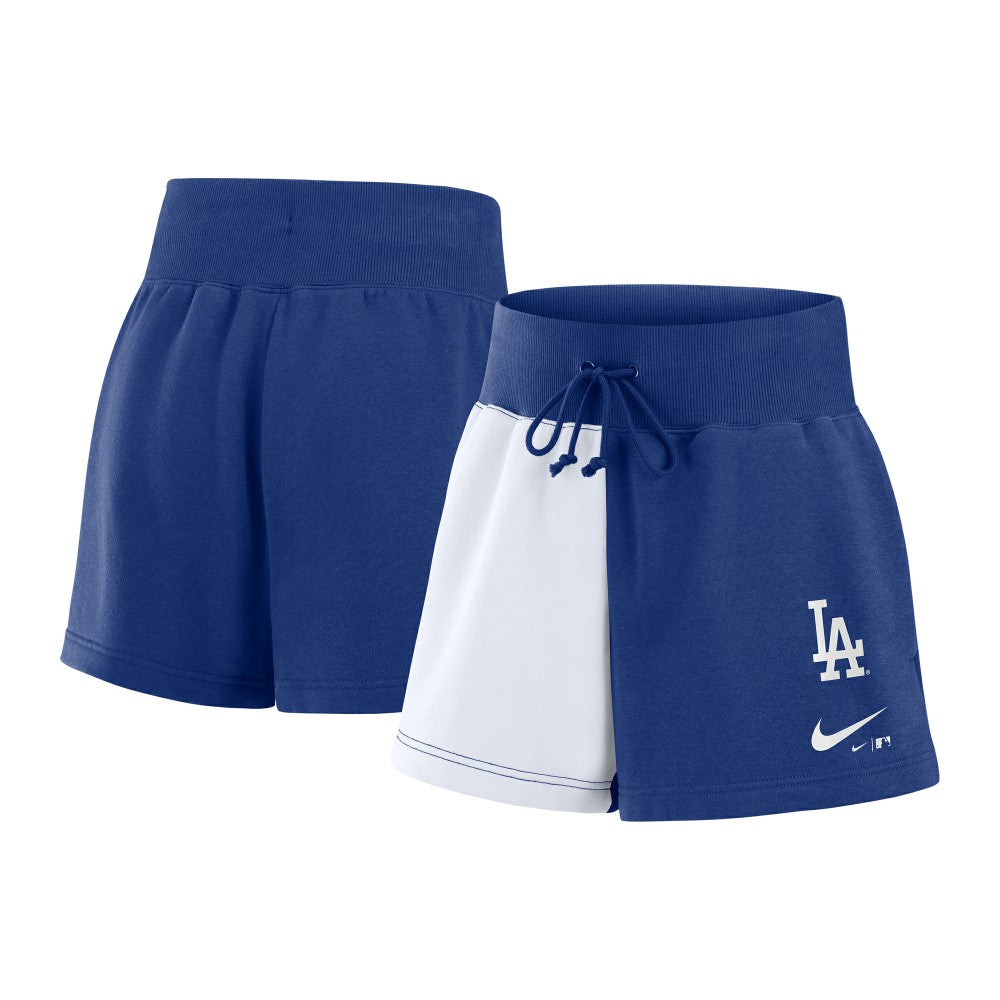 Los Angeles Dodgers Nike Women's Color-Block Phoenix Fleece Lounge Shorts - Royal/White Shorts