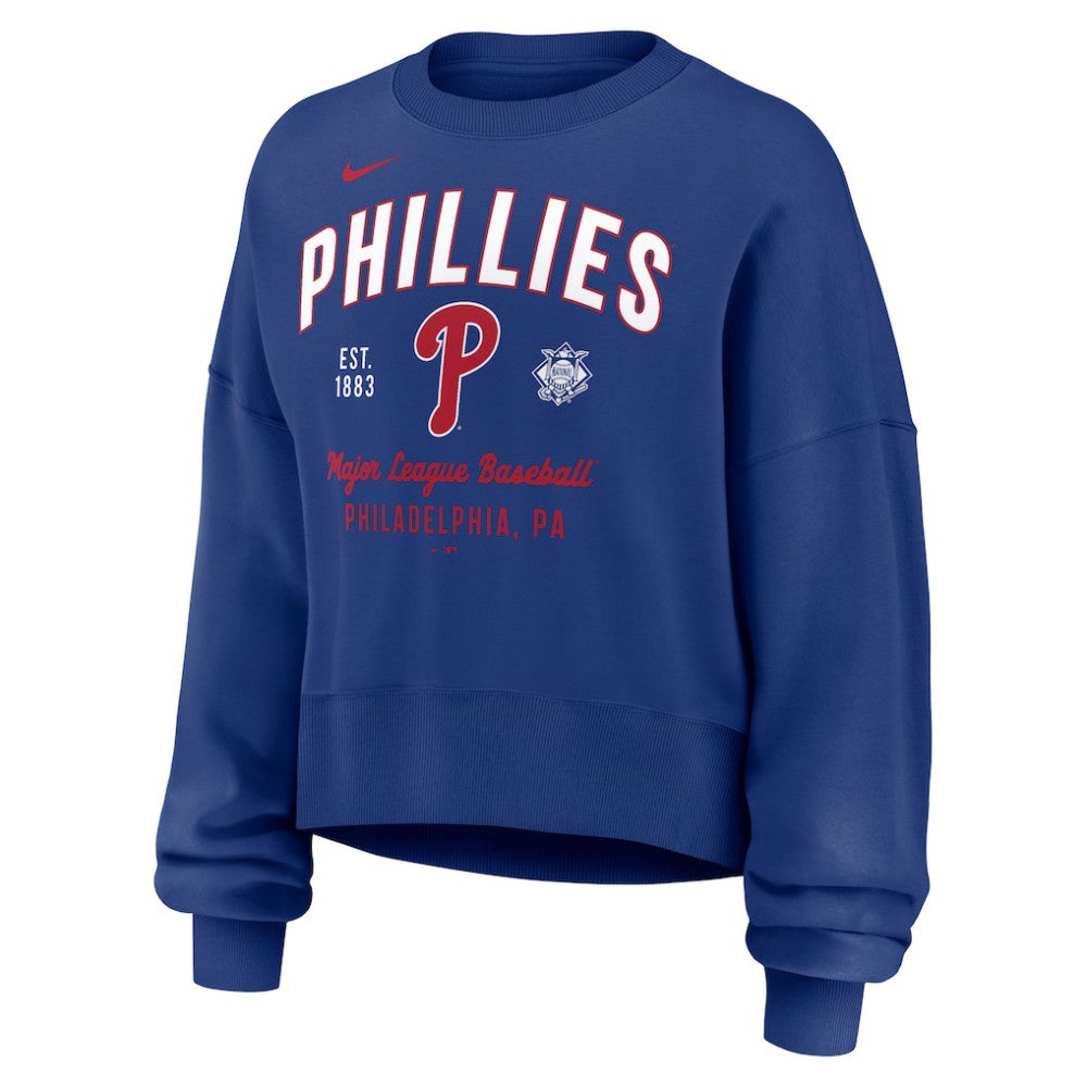 Philadelphia Phillies Nike Women's Oversized High Hip Pullover Sweatshirt - Royal Pullover