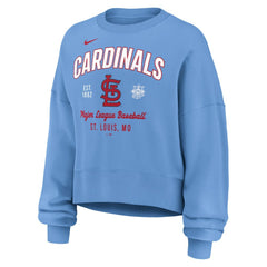 St. Louis Cardinals Nike Women's Oversized High Hip Pullover Sweatshirt - Light Blue Pullover