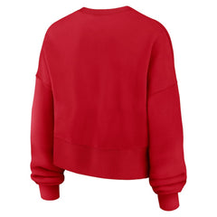 Texas Rangers Nike Women's Oversized High Hip Pullover Sweatshirt - Red Pullover