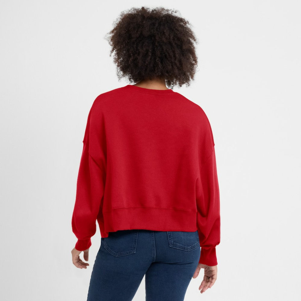 Texas Rangers Nike Women's Oversized High Hip Pullover Sweatshirt - Red Pullover