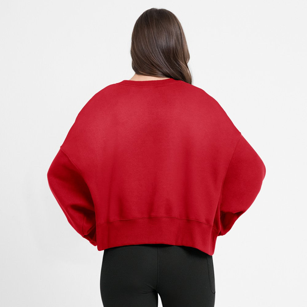 Cleveland Guardians Nike Women's Oversized High Hip Pullover Sweatshirt - Red Pullover