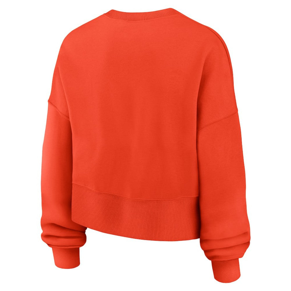 Houston Astros Nike Women's Oversized High Hip Pullover Sweatshirt - Orange Pullover