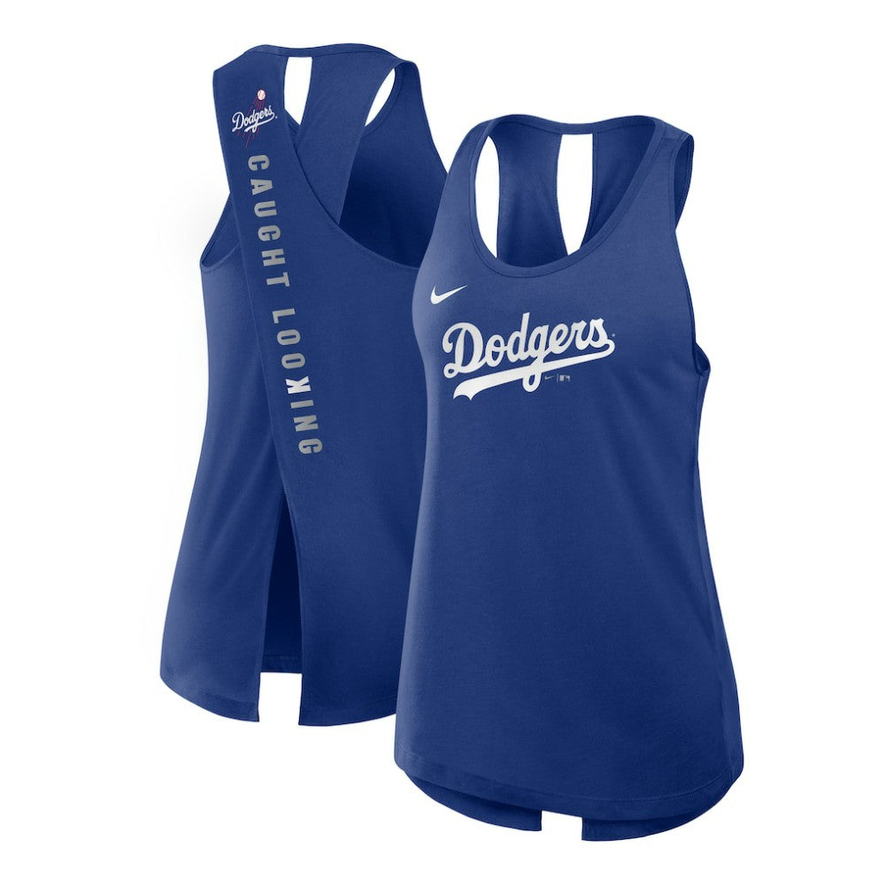 Los Angeles Dodgers Nike Open-Back Crisscross Dri-FIT Tank Top - Royal Tanks