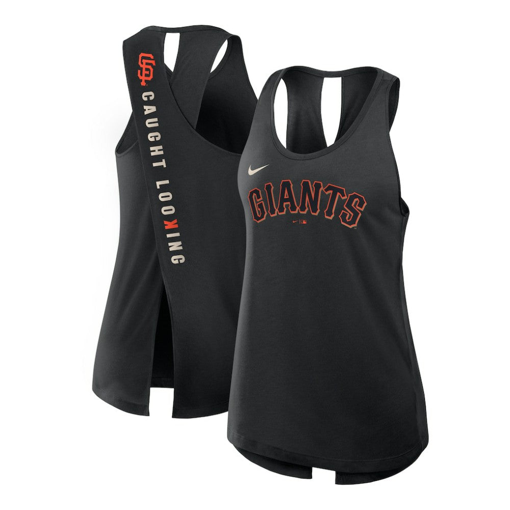 San Francisco Giants Nike Open-Back Crisscross Dri-FIT Tank Top - Black Tanks