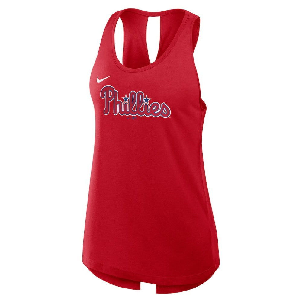 Philadelphia Phillies Nike Open-Back Crisscross Dri-FIT Tank Top - Red Tanks