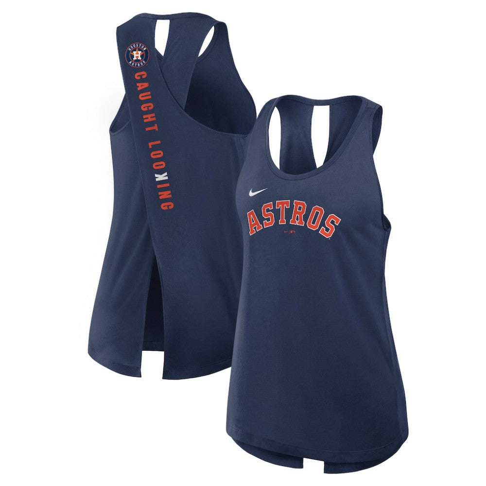 Houston Astros Nike Open-Back Crisscross Dri-FIT Tank Top - Navy Tanks