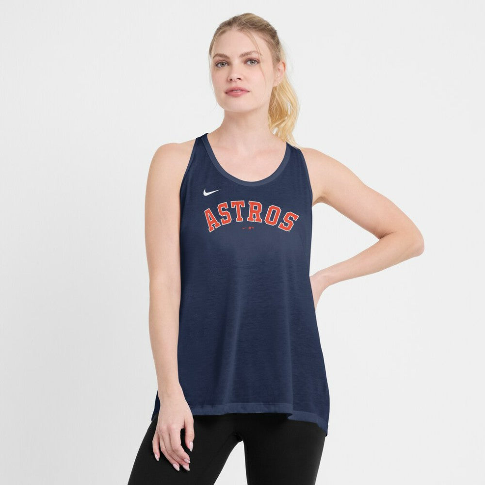 Houston Astros Nike Open-Back Crisscross Dri-FIT Tank Top - Navy Tanks