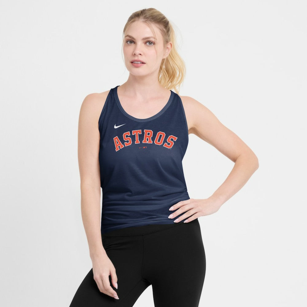 Houston Astros Nike Open-Back Crisscross Dri-FIT Tank Top - Navy Tanks