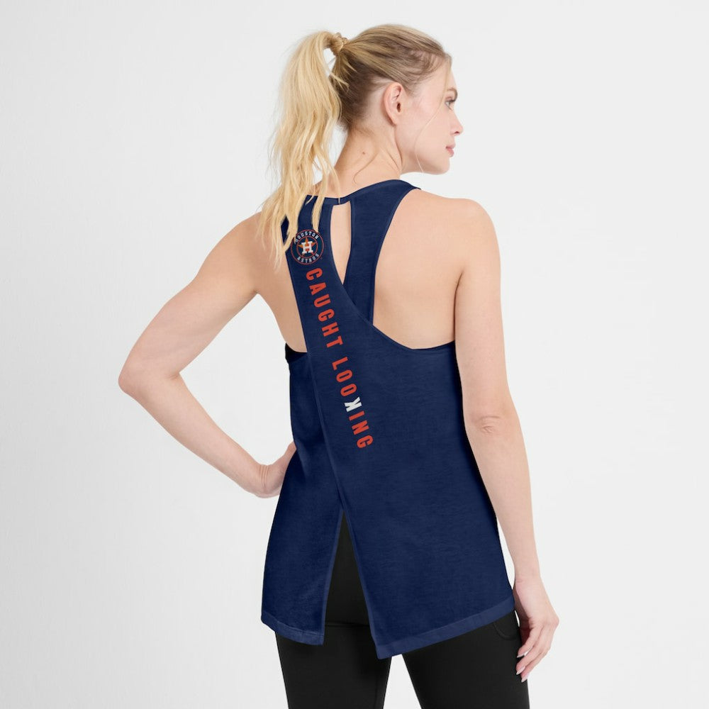 Houston Astros Nike Open-Back Crisscross Dri-FIT Tank Top - Navy Tanks