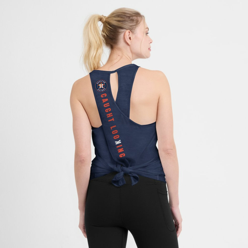 Houston Astros Nike Open-Back Crisscross Dri-FIT Tank Top - Navy Tanks