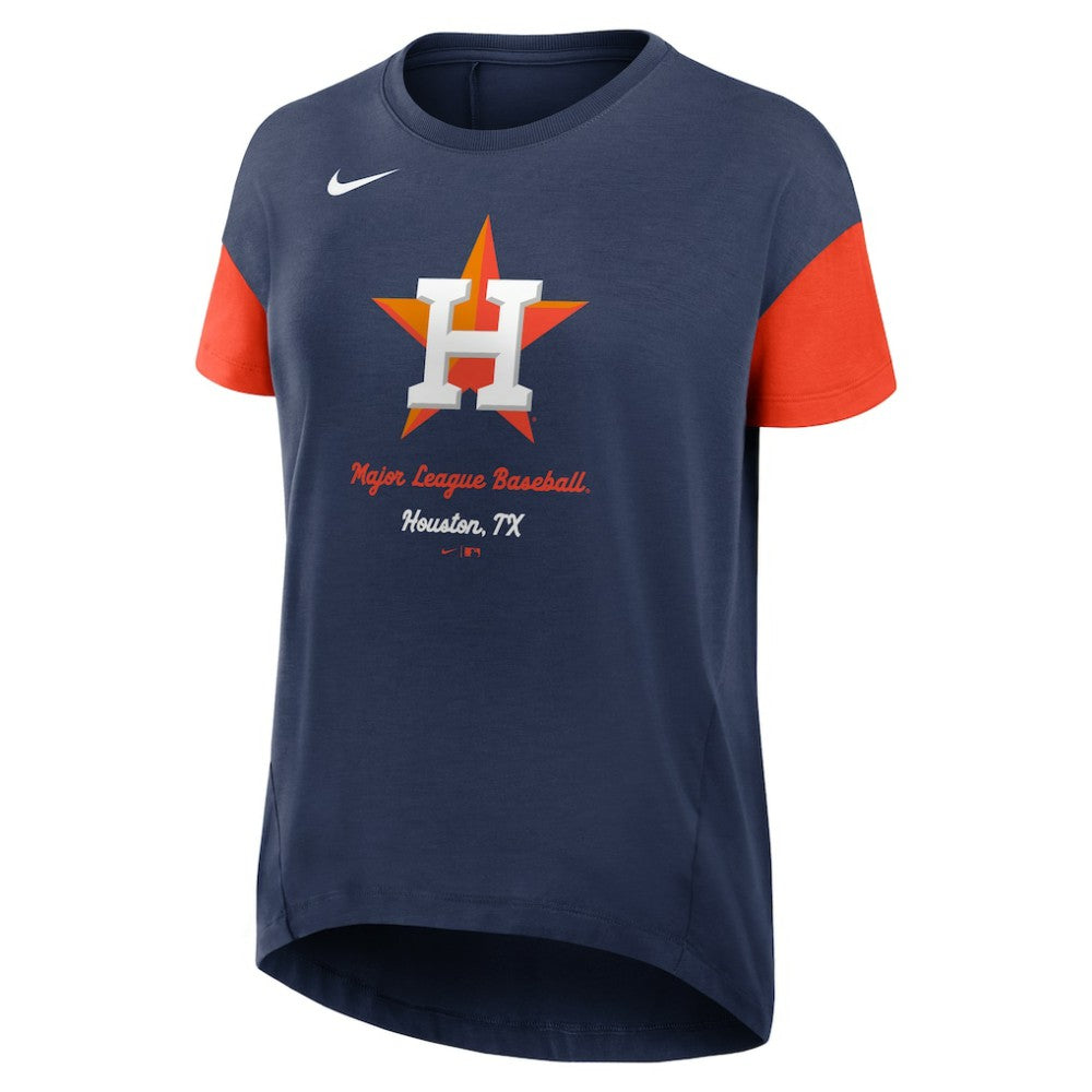 Houston Astros Nike Women's Flowy Fashion Tri-Blend Dri-FIT T-Shirt - Navy T-shirts