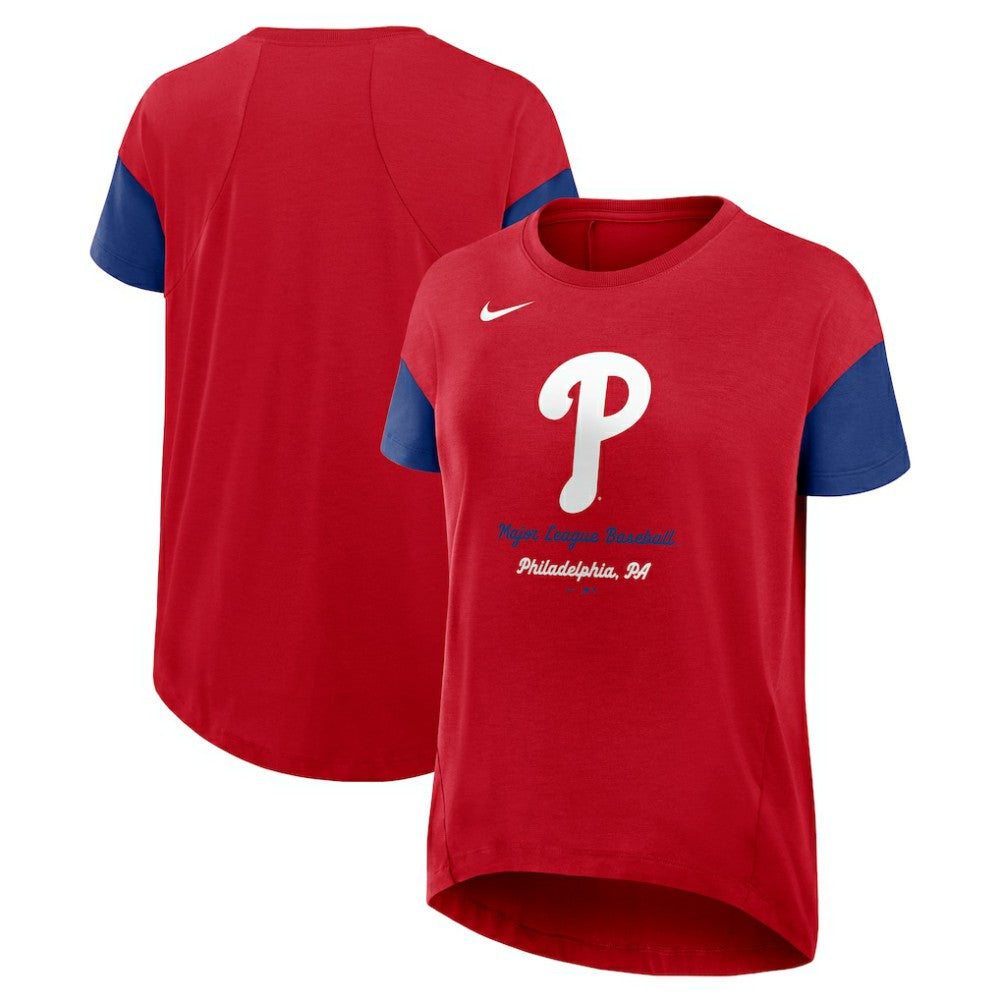 Philadelphia Phillies Nike Women's Flowy Fashion Tri-Blend Dri-FIT T-Shirt - Red T-shirts