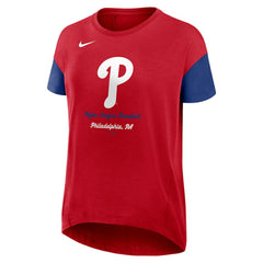 Philadelphia Phillies Nike Women's Flowy Fashion Tri-Blend Dri-FIT T-Shirt - Red T-shirts