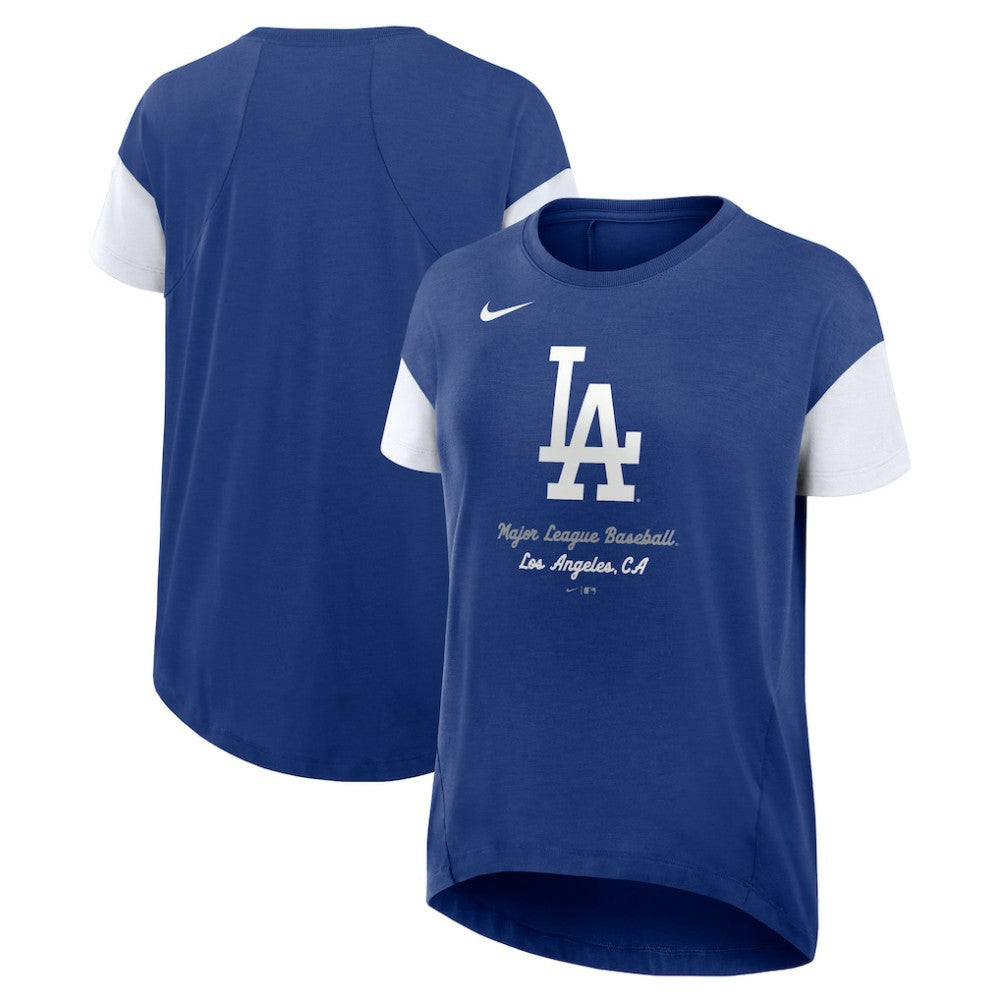 Los Angeles Dodgers Nike Women's Flowy Fashion Tri-Blend Dri-FIT T-Shirt - Royal T-shirts