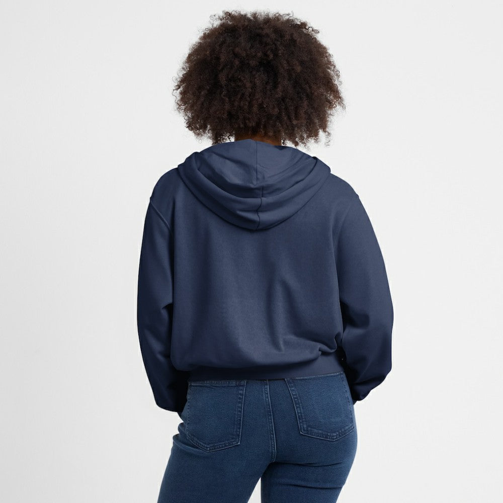 New York Yankees Nike Women's Cropped Chill Full-Zip Hoodie - Navy Hoodies