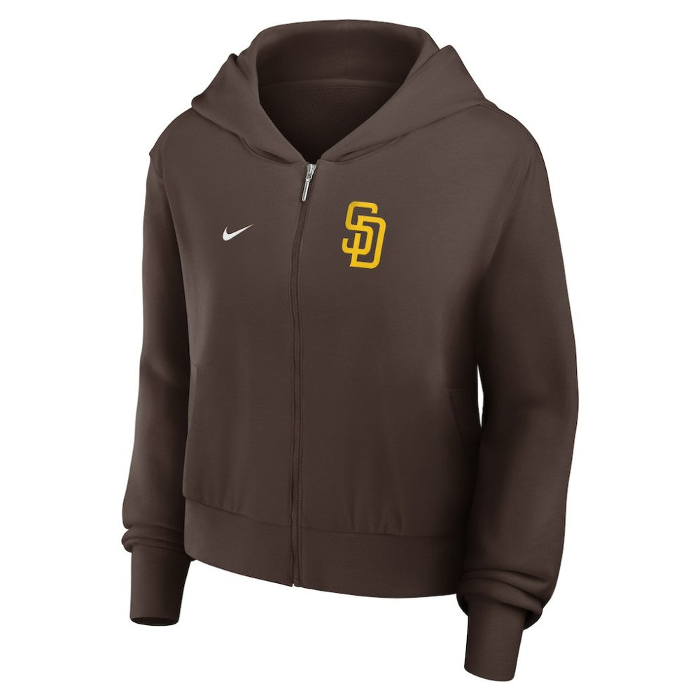 San Diego Padres Nike Women's Cropped Chill Full-Zip Hoodie - Brown Hoodies
