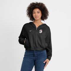 Cincinnati Reds Nike Women's Cropped Chill Full-Zip Hoodie - Black Hoodies