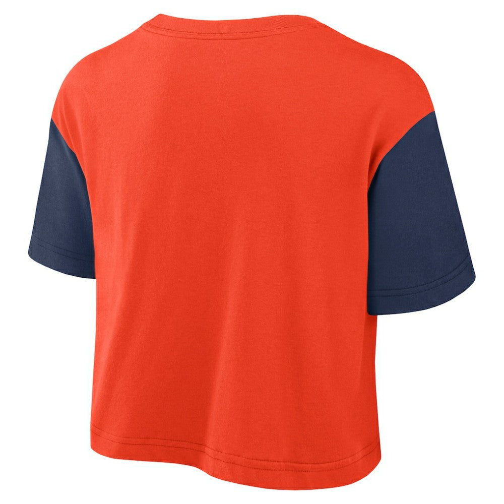Houston Astros Nike Women's Script Dri-FIT Cropped T-Shirt - Orange/Navy T-shirts