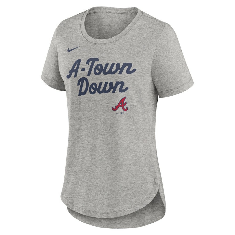 Atlanta Braves Nike Women's Script Tri-Blend T-Shirt - Heather Gray T-shirts