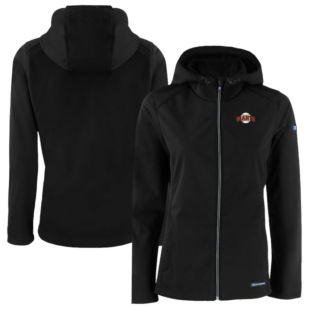 San Francisco Giants Cutter & Buck Women's Evoke Eco Softshell Recycled Full-Zip Jacket - Black Jackets