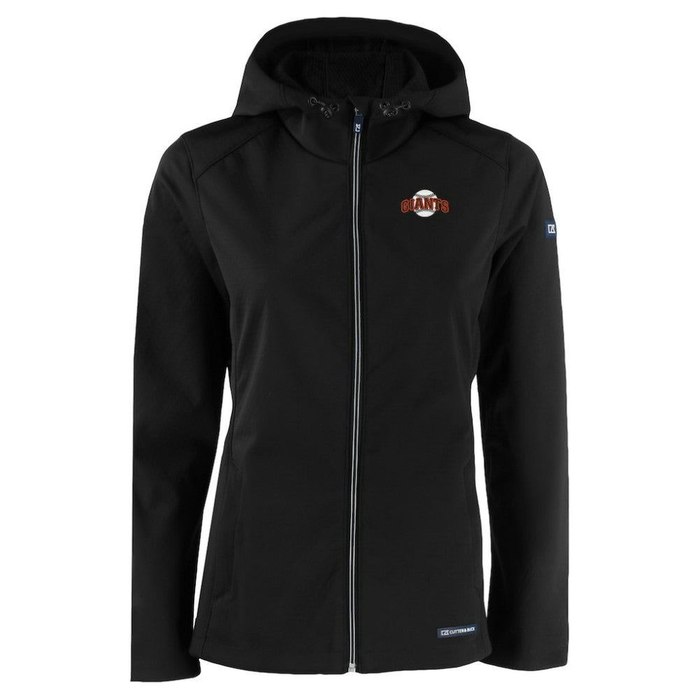 San Francisco Giants Cutter & Buck Women's Evoke Eco Softshell Recycled Full-Zip Jacket - Black Jackets