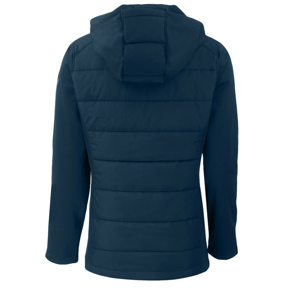 Seattle Mariners Cutter & Buck Women's  Evoke Hybrid Eco Softshell Recycled Full-Zip Hoodie Jacket - Navy Jackets