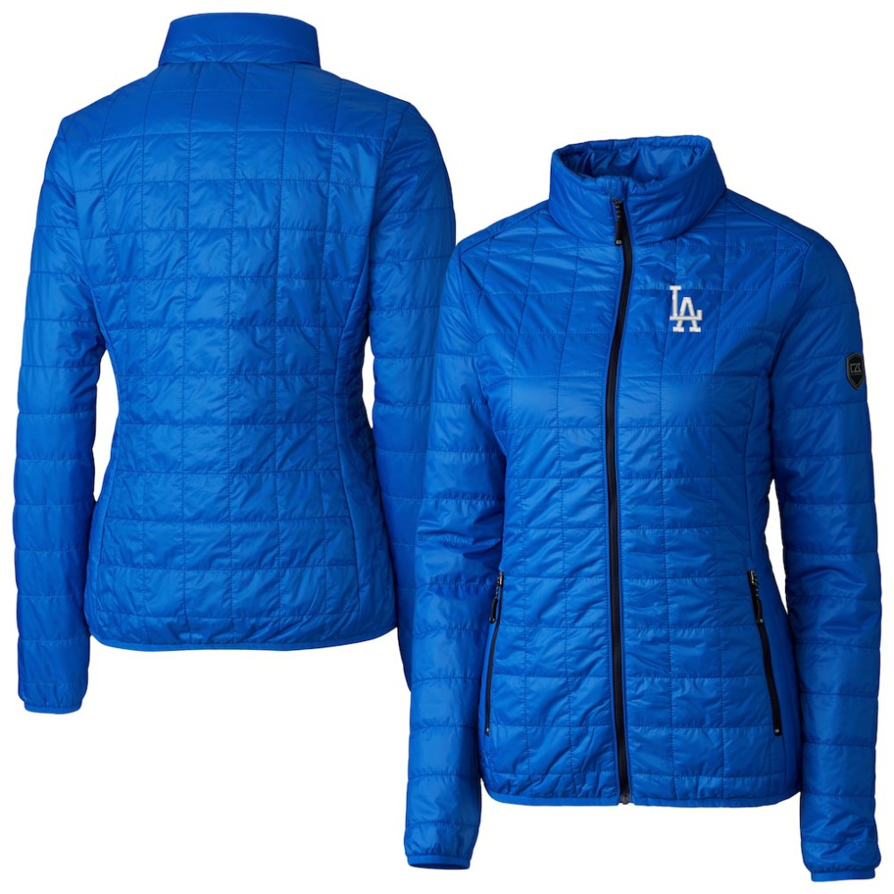 Los Angeles Dodgers Cutter & Buck Women's Rainier PrimaLoft Eco Insulated Full-Zip Puffer Jacket - Royal Jackets