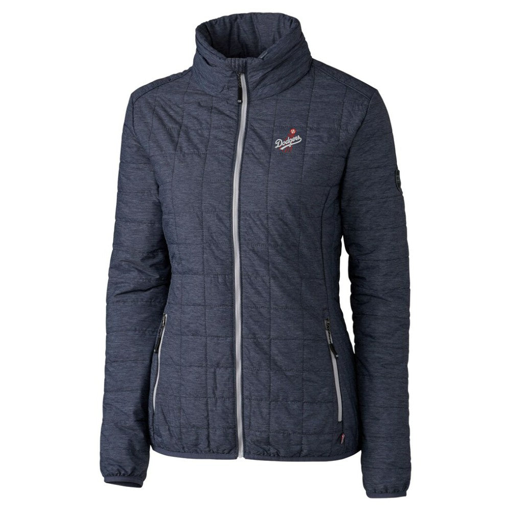 Los Angeles Dodgers Cutter & Buck Women's Rainier PrimaLoft Eco Insulated Full-Zip Puffer Jacket - Anthracite Jackets