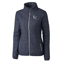 Kansas City Royals Cutter & Buck Women's Rainier PrimaLoft Eco Insulated Full-Zip Puffer Jacket - Anthracite Jackets
