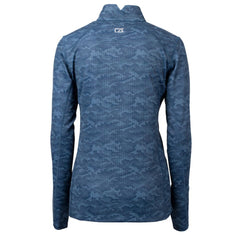 Seattle Mariners Cutter & Buck Women's  Traverse Camo Print Stretch Quarter-Zip Top - Navy Tops