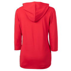 Cleveland Guardians Cutter & Buck Women's  DryTec Virtue Eco Pique Recycled 3/4-Sleeve Half-Zip Pullover Hoodie - Red Hoodies