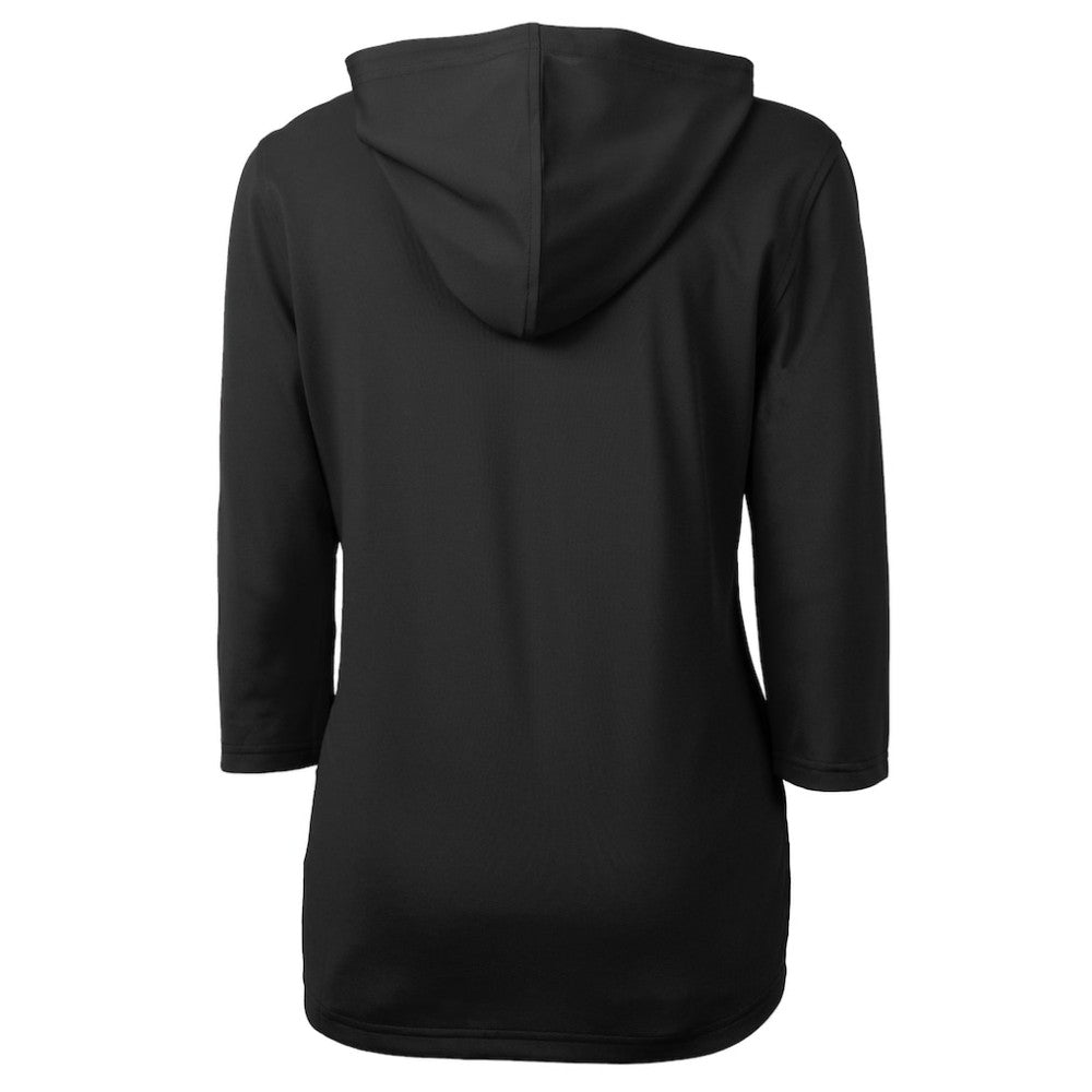 Pittsburgh Pirates Cutter & Buck Women's  DryTec Virtue Eco Pique Recycled 3/4-Sleeve Half-Zip Pullover Hoodie - Black Hoodies