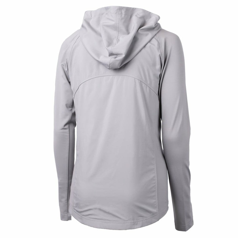 Detroit Tigers Cutter & Buck Women's  Adapt Eco Knit Hybrid Recycled Full-Zip Hoodie - Gray Hoodies
