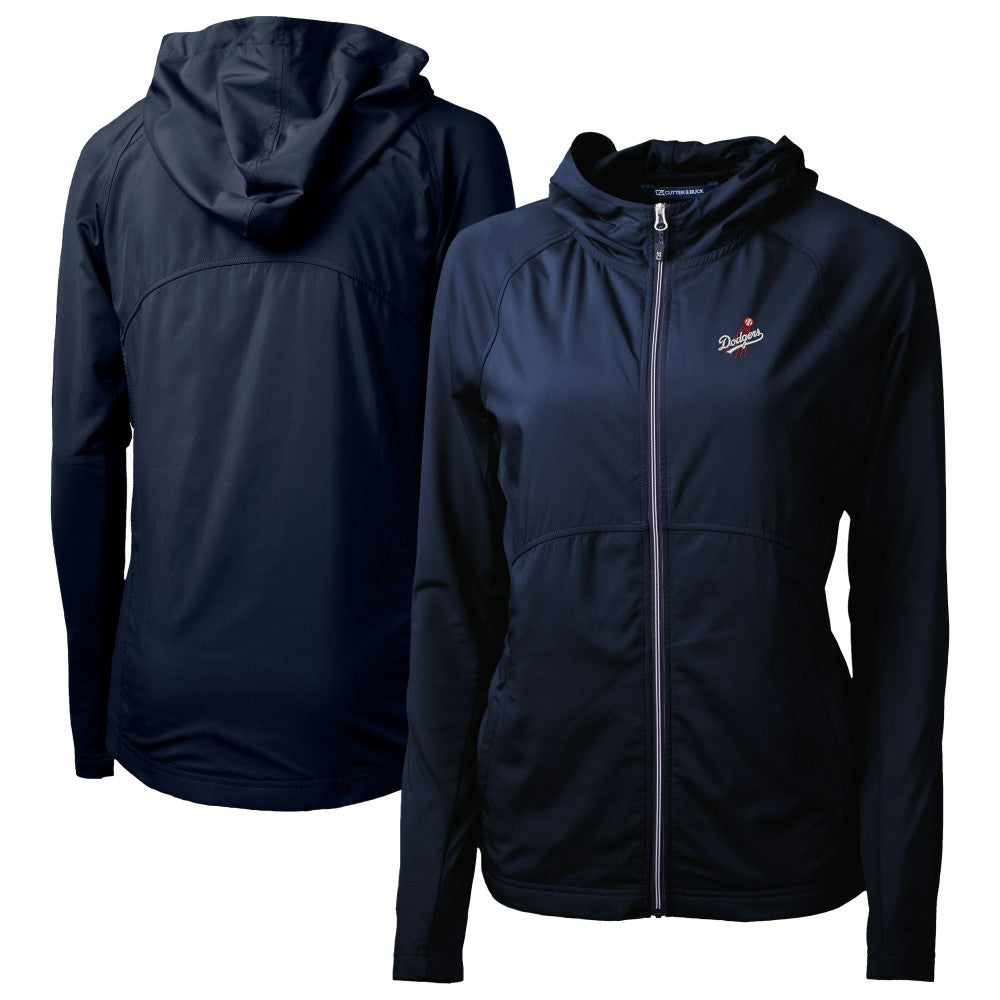 Los Angeles Dodgers Cutter & Buck Women's  Adapt Eco Knit Hybrid Recycled Full-Zip Hoodie - Navy Hoodies