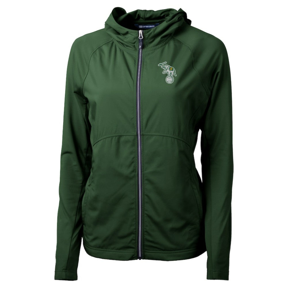 Athletics Cutter & Buck Women's Adapt Eco Knit Hybrid Recycled Full-Zip Hoodie - Green Hoodies