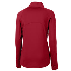 Cleveland Guardians Cutter & Buck Women's  DryTec Adapt Eco Knit Stretch Recycled Raglan Half-Zip Top - Red Tops
