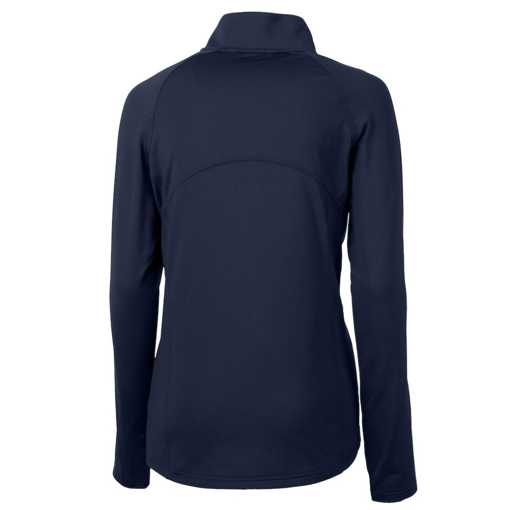 Detroit Tigers Cutter & Buck Women's  DryTec Adapt Eco Knit Stretch Recycled Raglan Half-Zip Top - Navy Tops
