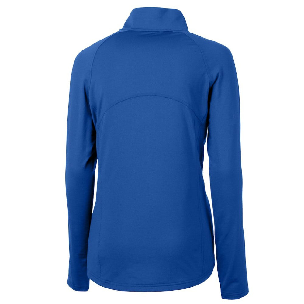 Los Angeles Dodgers Cutter & Buck Women's  DryTec Adapt Eco Knit Stretch Recycled Raglan Half-Zip Top - Royal Tops