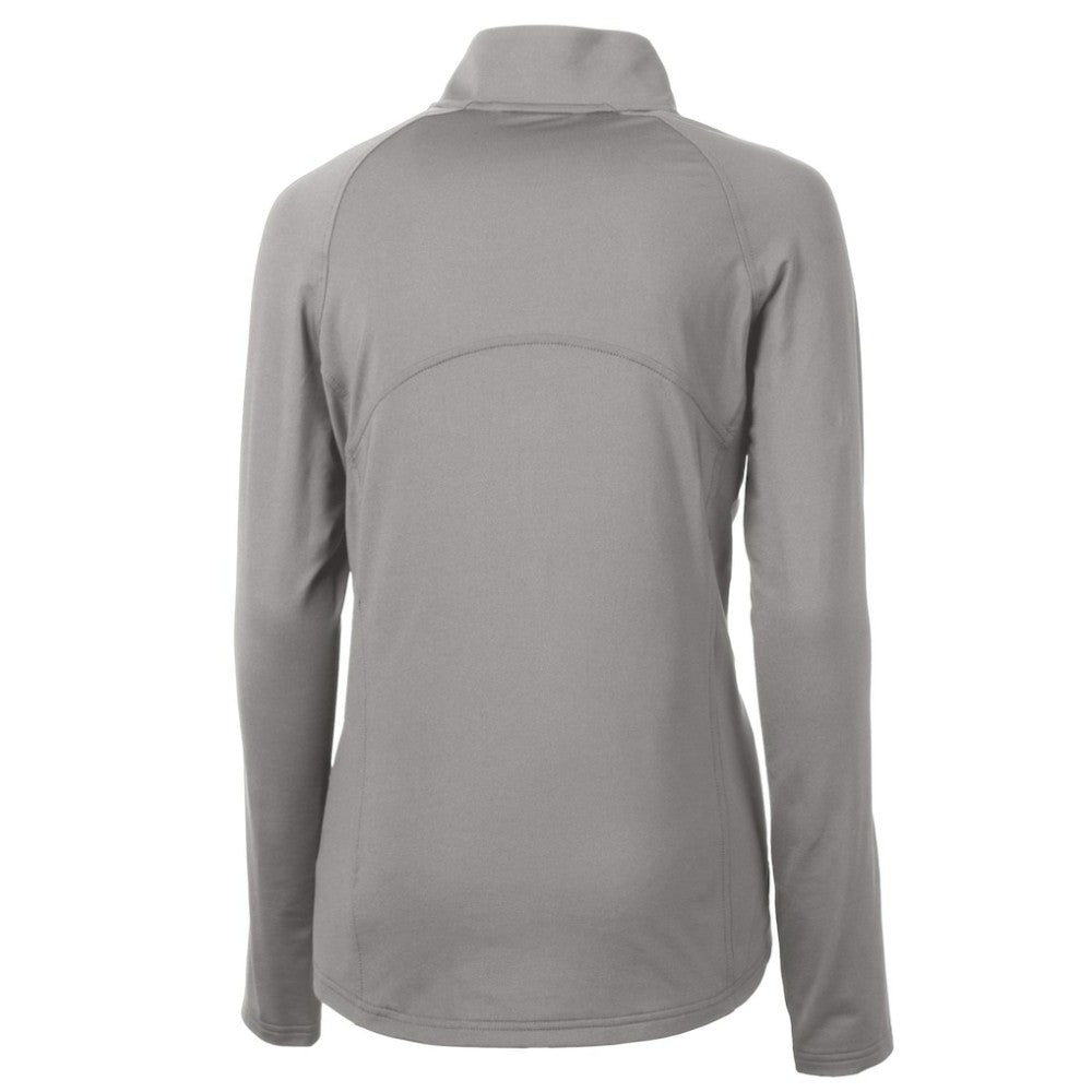 Philadelphia Phillies Cutter & Buck Women's Cooperstown Collection DryTec Adapt Eco Knit Stretch Recycled Raglan Half-Zip Top - Gray Tops