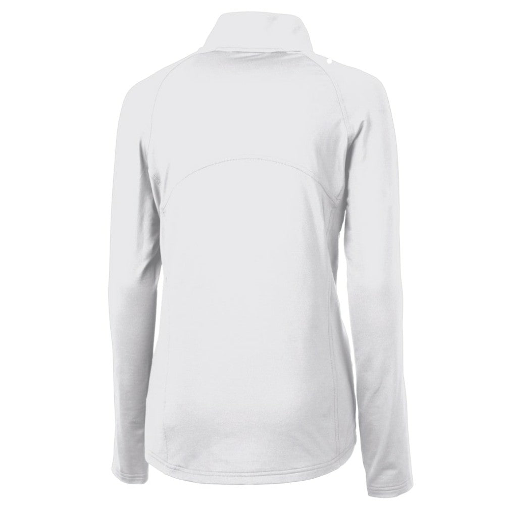 Philadelphia Phillies Cutter & Buck Women's Cooperstown Collection DryTec Adapt Eco Knit Stretch Recycled Raglan Half-Zip Top - White Tops