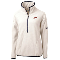 Detroit Tigers Cutter & Buck Women's  Cascade Eco Sherpa Fleece Half-Zip Pullover Jacket - Cream Jackets