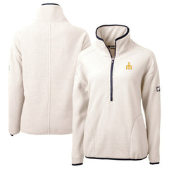 Seattle Mariners Cutter & Buck Women's  Cascade Eco Sherpa Fleece Half-Zip Pullover Jacket - Cream Jackets