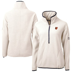Baltimore Orioles Cutter & Buck Women's  Cascade Eco Sherpa Fleece Half-Zip Pullover Jacket - Cream Jackets