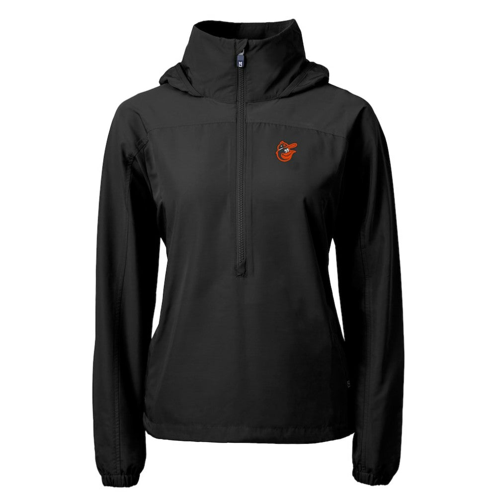 Baltimore Orioles Cutter & Buck Women's  Charter Eco Recycled Half-Zip Anorak Jacket - Black Jackets
