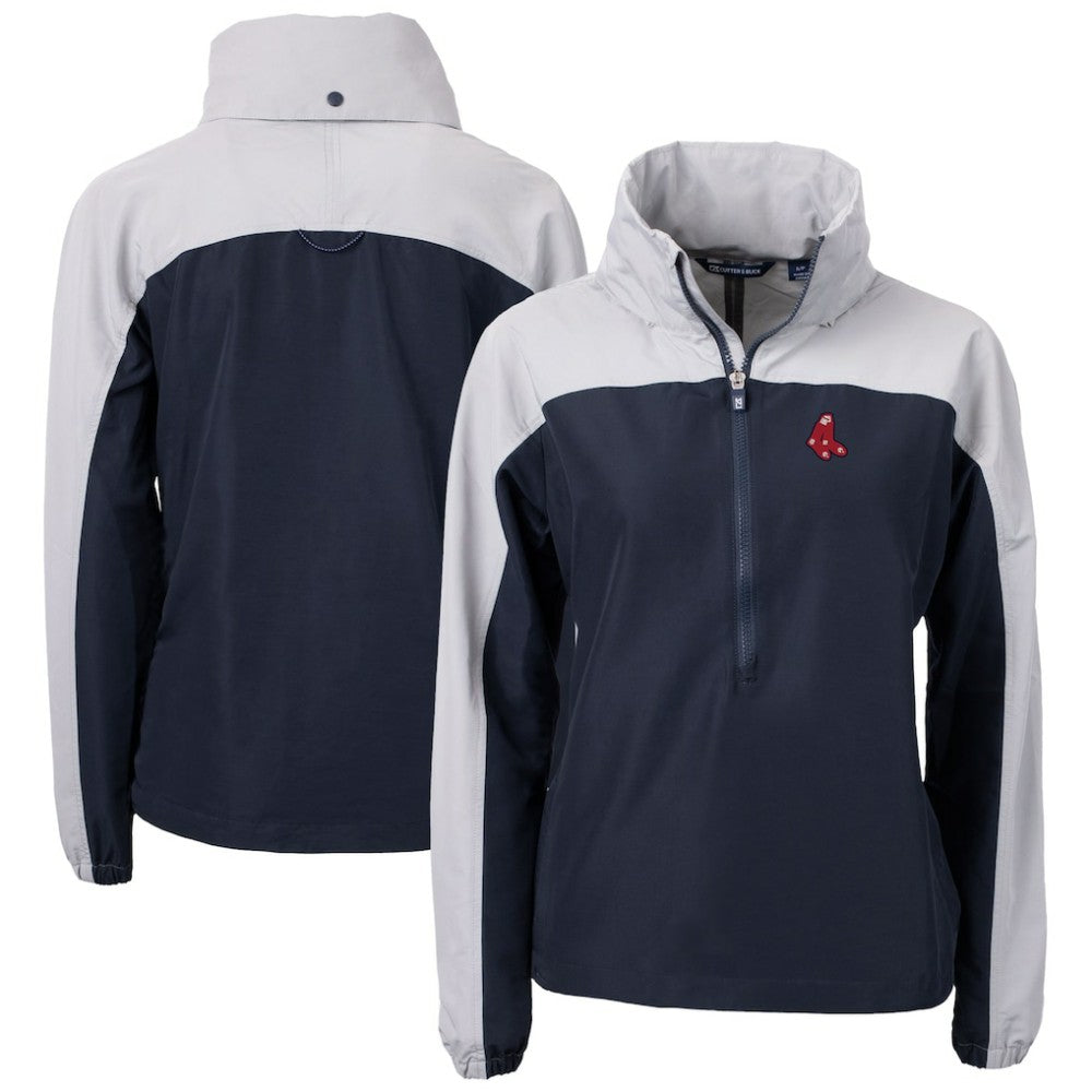 Boston Red Sox Cutter & Buck Women's  Charter Eco Recycled Half-Zip Anorak Jacket - Navy Jackets